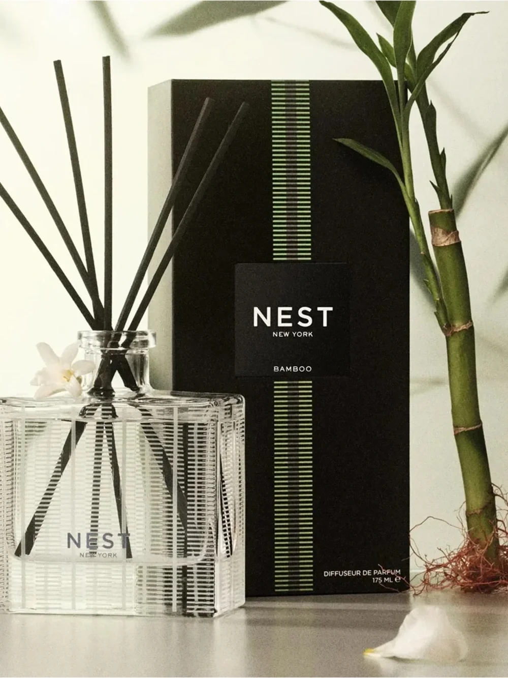 Bamboo Reed Diffuser - Black & Green with refill